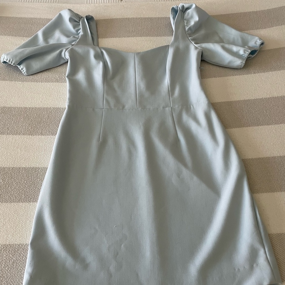 French Connection Puff Sleeve Mini Dress Women's Blue Size 8